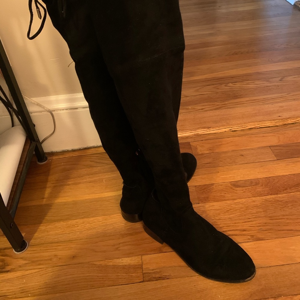 Over the knee suede boots